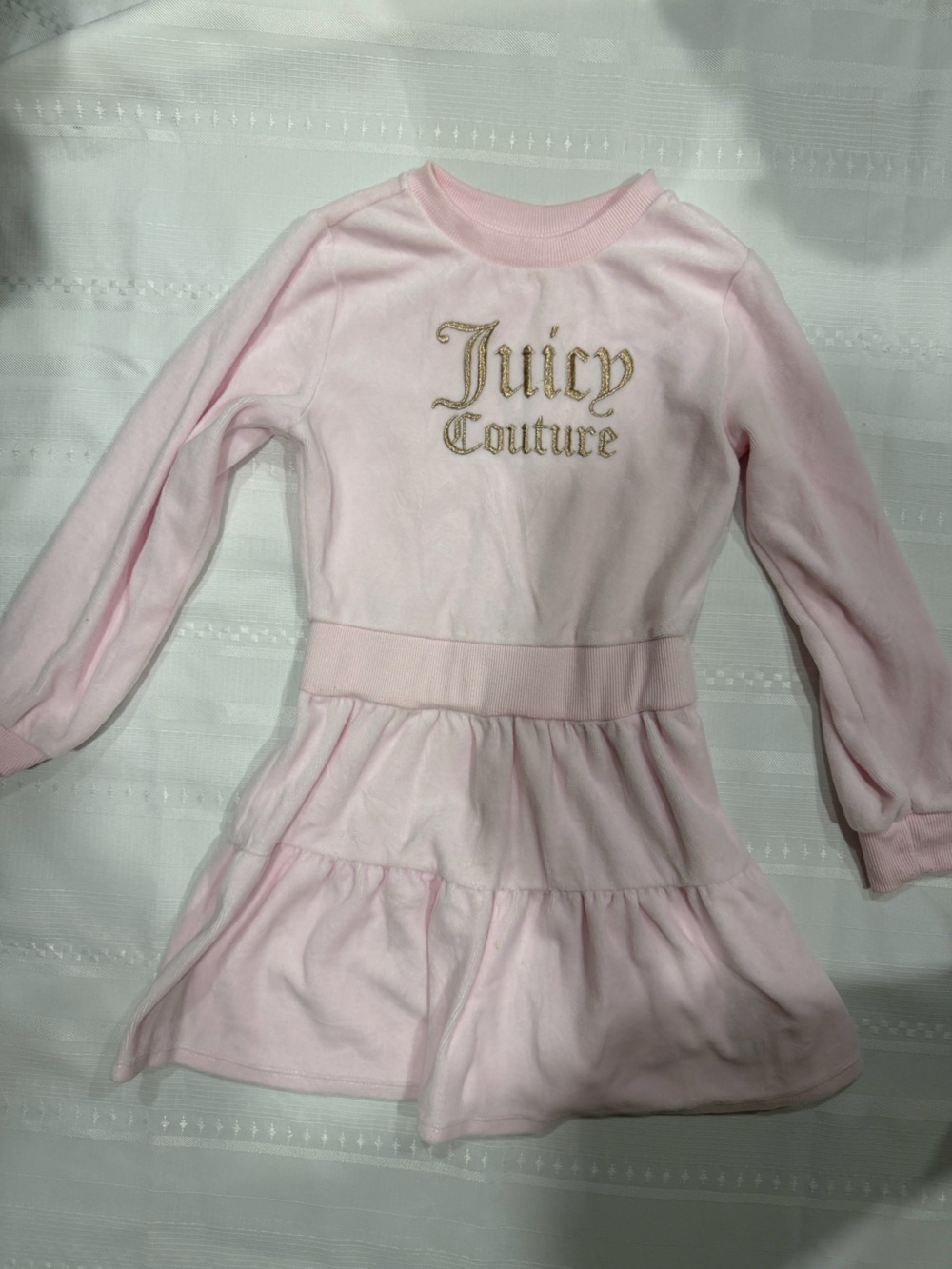Juicy Couture Light Pink Gold Logo Girls' Sweatshirt Dress